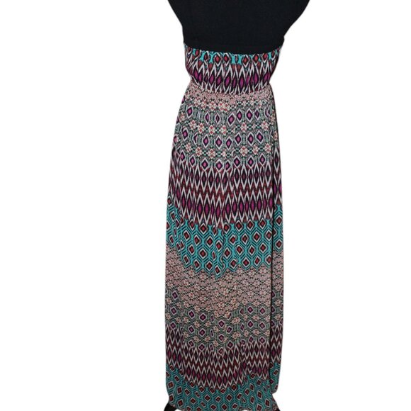 FALL SALE! Doe & Rae Maxi Dress COLORFUL GEOMETRIC PRINT S EUC - Picture 9 of 15